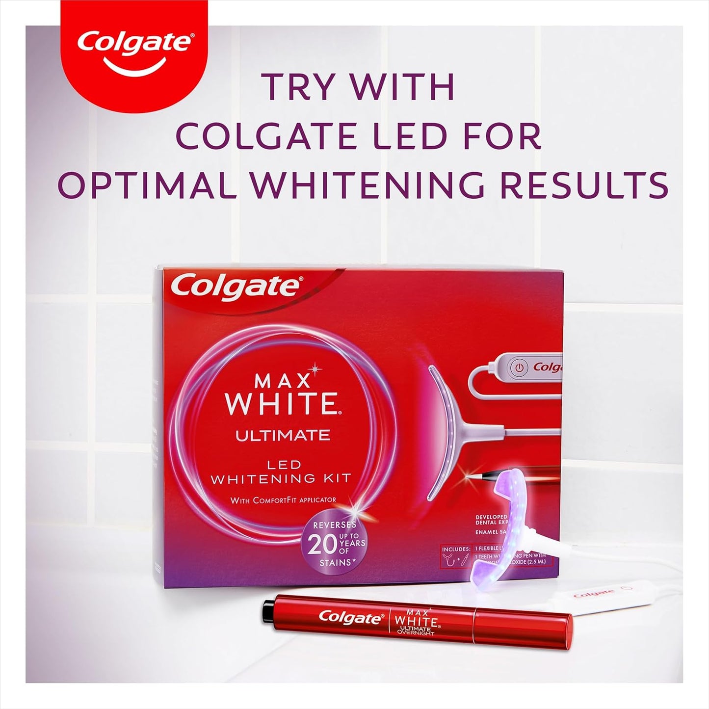Max White Ultimate Overnight Teeth Whitening Pen, Reverses 15 Years of Stains* 2.5Ml, 1 Pack, 35 Nightly Treatments