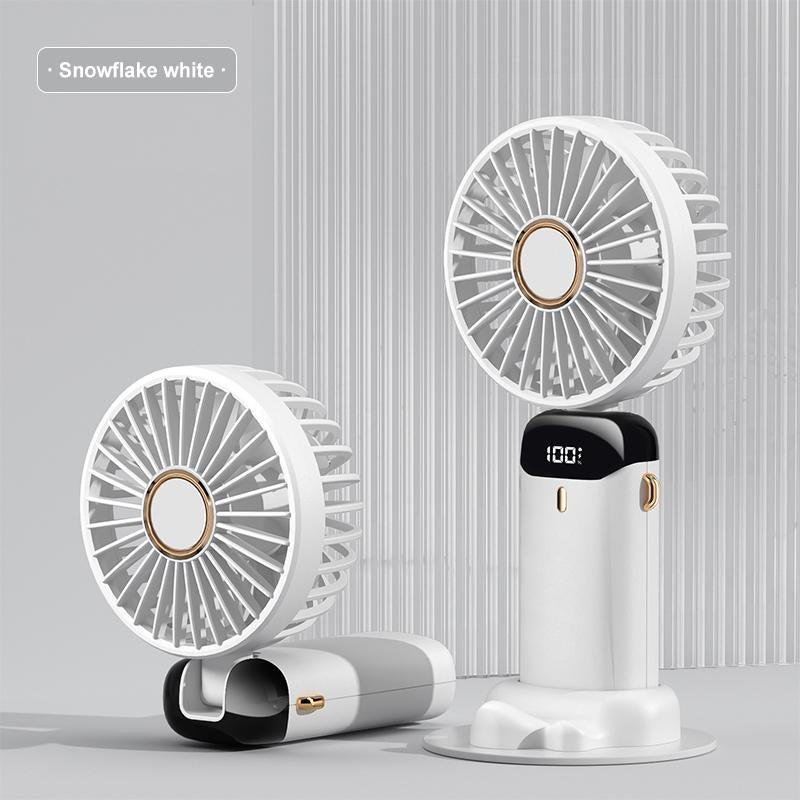 Summer Gift-Koonie Portable Handheld Fan, Battery Operated Fan with Base, 8 Hours, Digital Display, 5 Speeds, 90° Ajustable, Rechargeable Mini Fan for Outdoor Indoor