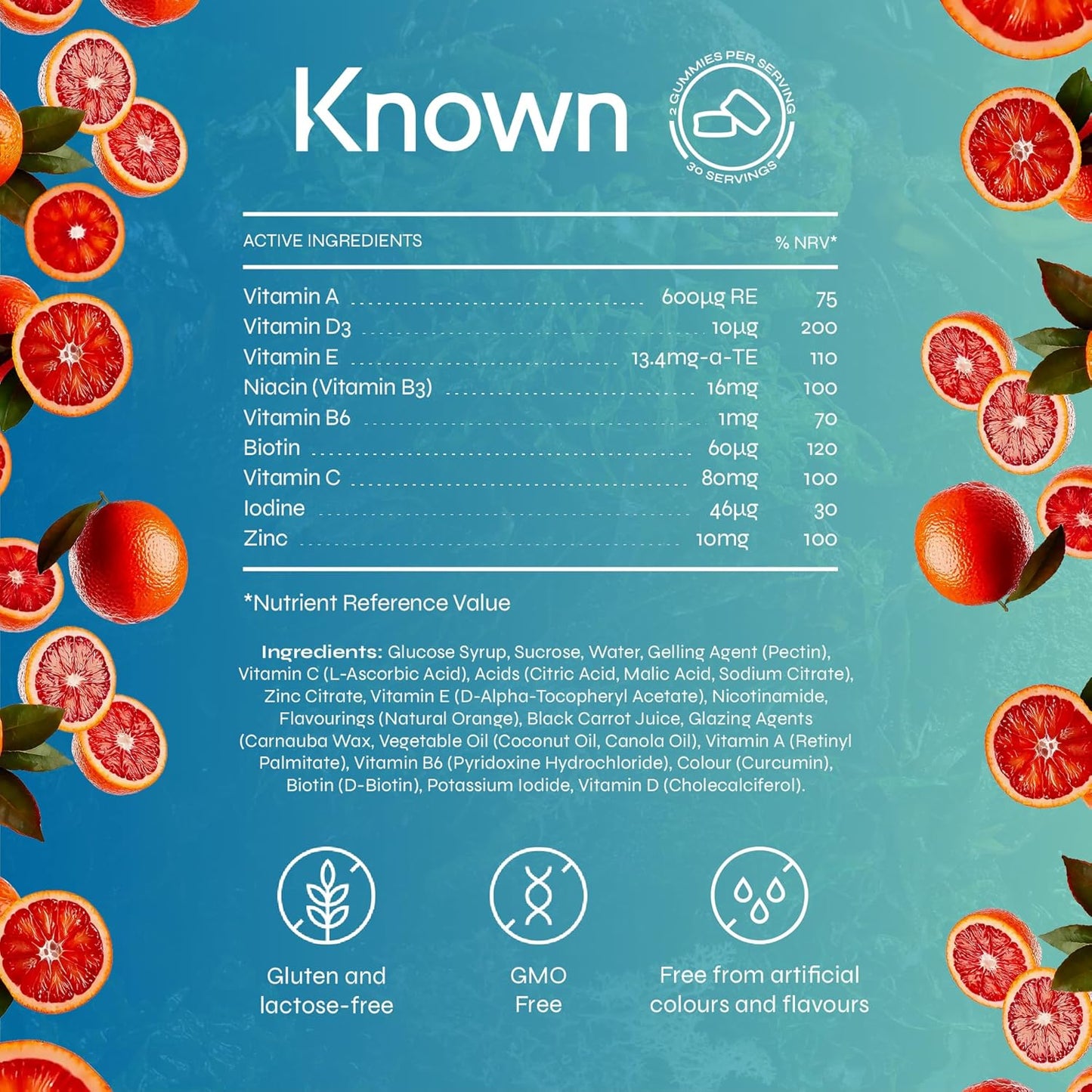 Tasty Daily Multivitamin Gummies - Supports Immune Health & Energy - Natural Blood Orange Flavour - 60 Vegan Gummies, 1 Month Supply
