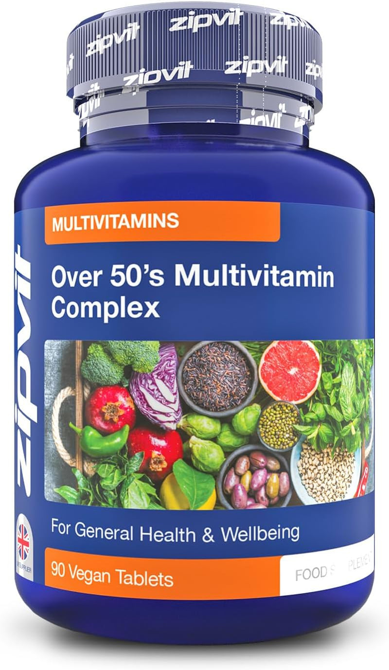 Multivitamin Advanced 50 plus Active Formula for Women & Men - 90 Vegan Tablets. Supports Bone Health and Your Immune System. UK Supplier. 3 Months Supply