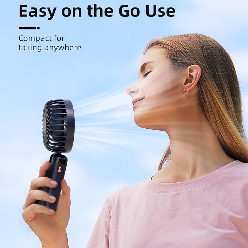 Summer Gift-Koonie Portable Handheld Fan, Battery Operated Fan with Base, 8 Hours, Digital Display, 5 Speeds, 90° Ajustable, Rechargeable Mini Fan for Outdoor Indoor