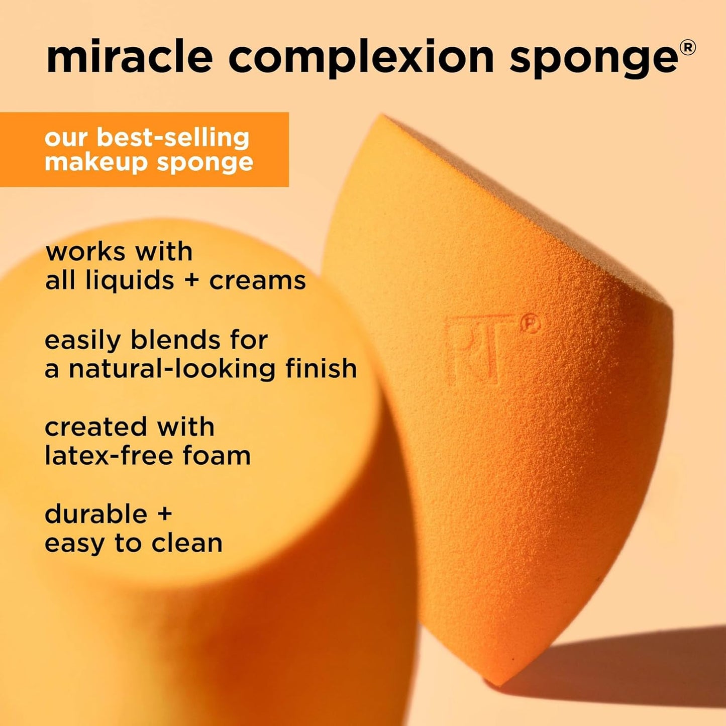 Everyday Essentials + Makeup Sponge Kit, 4 Makeup Brushes and 2 Makeup Blender Sponges,Blush, Bronzer, Eyeshadow, and Powder, Synthetic Bristles, Cruelty-Free, 6 Piece Set