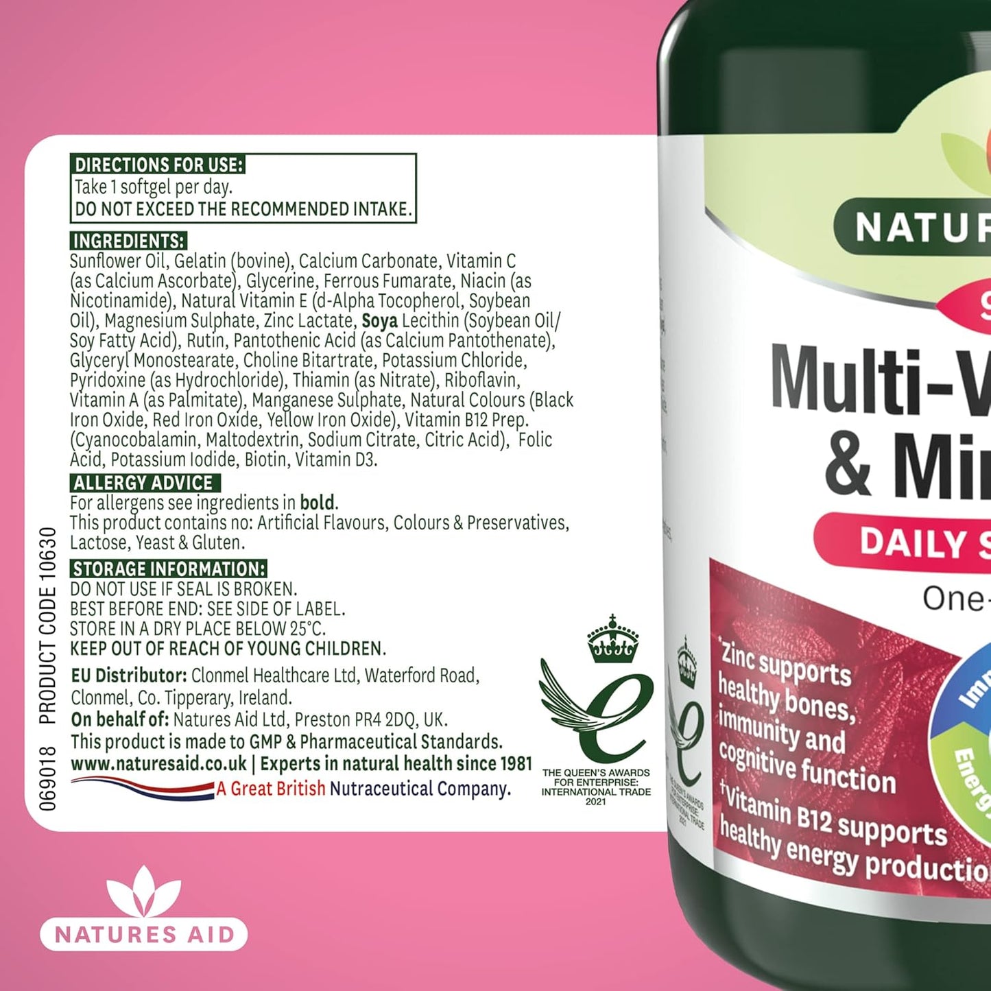 Multivitamins & Minerals with Iron – High Strength One-A-Day Multi-Vitamin Formula – Supports Energy, Immunity & Bone Health – Non-Gmo, Gluten-Free – 90 Easy-Swallow Softgel Capsules