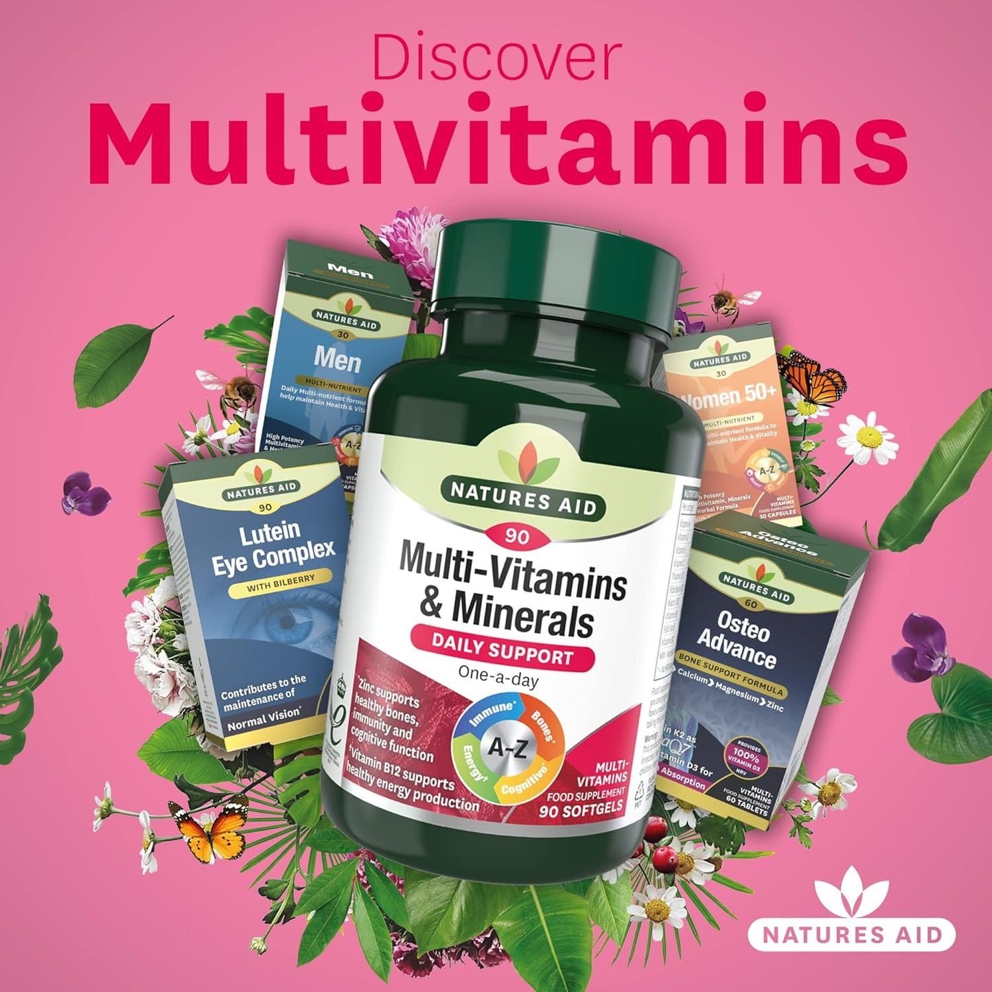 Multivitamins & Minerals with Iron – High Strength One-A-Day Multi-Vitamin Formula – Supports Energy, Immunity & Bone Health – Non-Gmo, Gluten-Free – 90 Easy-Swallow Softgel Capsules