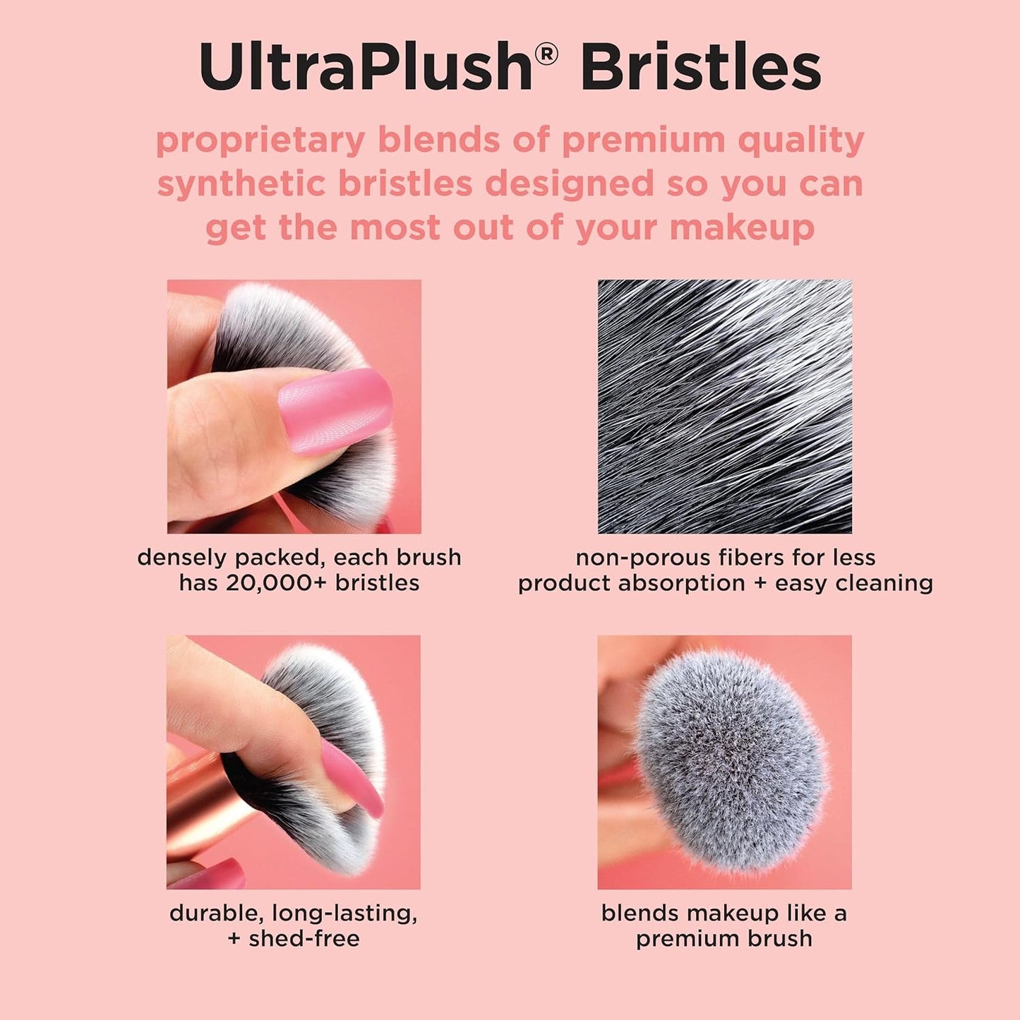Expert Face Makeup Brush, for Liquid and Cream Foundation, Blush, and Bronzer, Buildable Coverage for Base Makeup, Dense, Synthetic Bristles, Vegan and Cruelty-Free, 1 Count