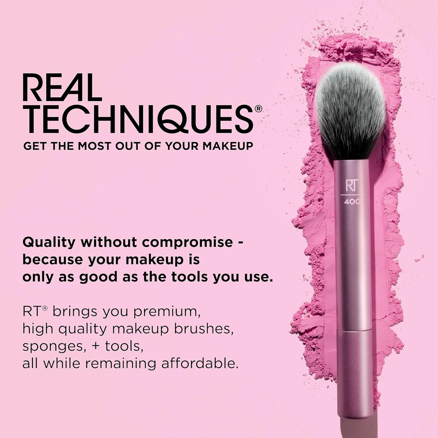 Expert Face Makeup Brush, for Liquid and Cream Foundation, Blush, and Bronzer, Buildable Coverage for Base Makeup, Dense, Synthetic Bristles, Vegan and Cruelty-Free, 1 Count