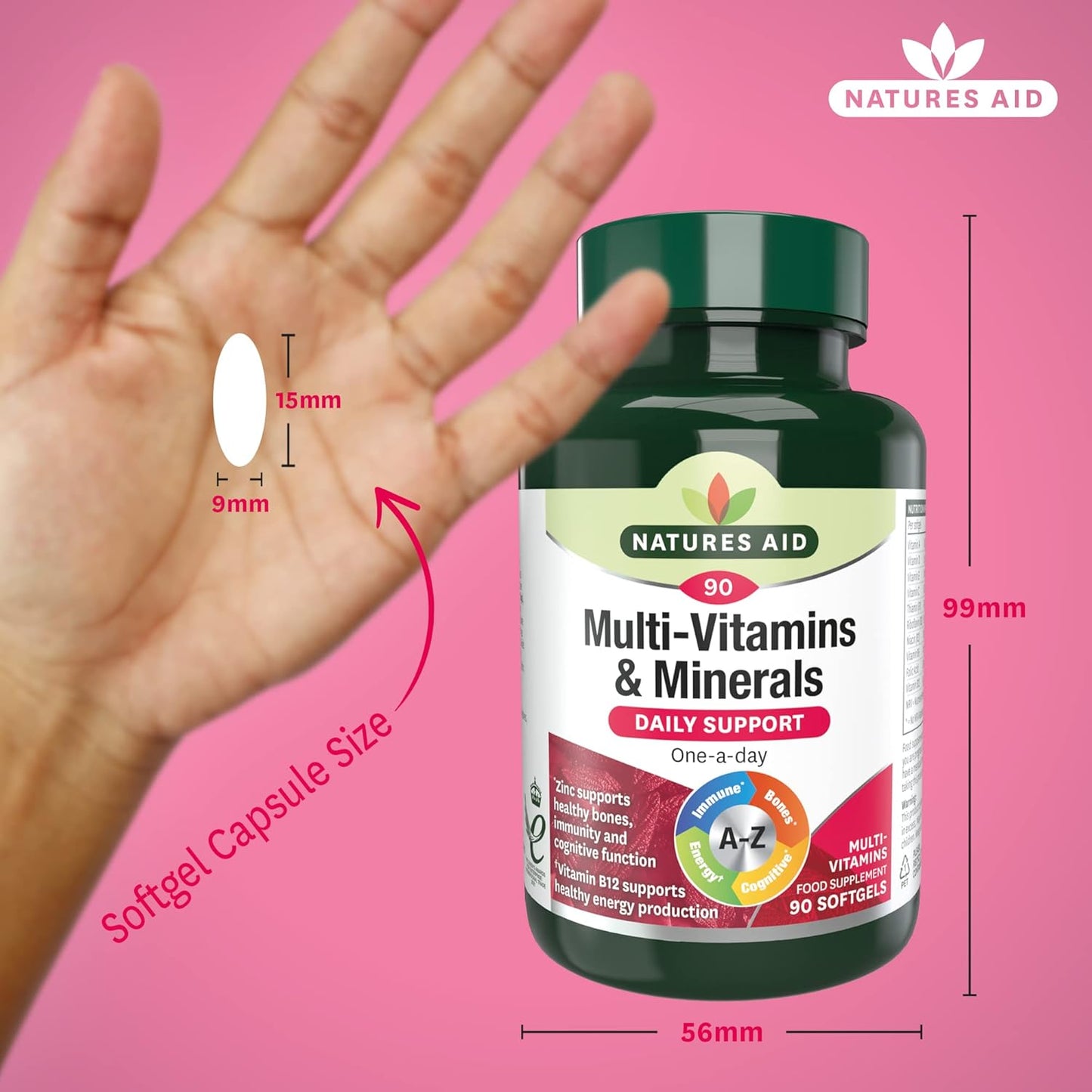 Multivitamins & Minerals with Iron – High Strength One-A-Day Multi-Vitamin Formula – Supports Energy, Immunity & Bone Health – Non-Gmo, Gluten-Free – 90 Easy-Swallow Softgel Capsules