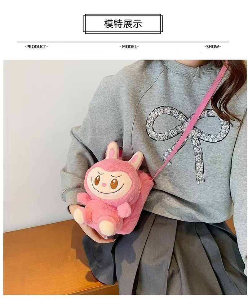 2025 Labubu the Monsters Soft Shoulder Plush Phone Bag Crossbody Bag Coins Bag