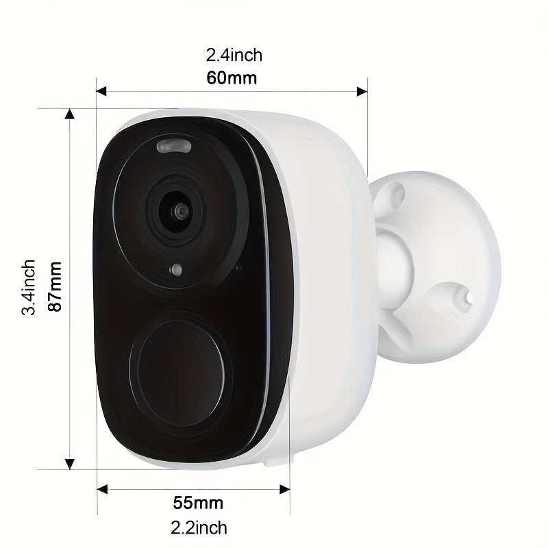Outdoor Wireless Security Camera, 3MP 1296P Resolution, 5000mAh Battery Powered CCTV Camera for Home Security, Cloud/SD(up to 256G), 3 days of free cloud storage, AI Motion Detection, Spotlight, Color Night Vision, WiFi, Two-