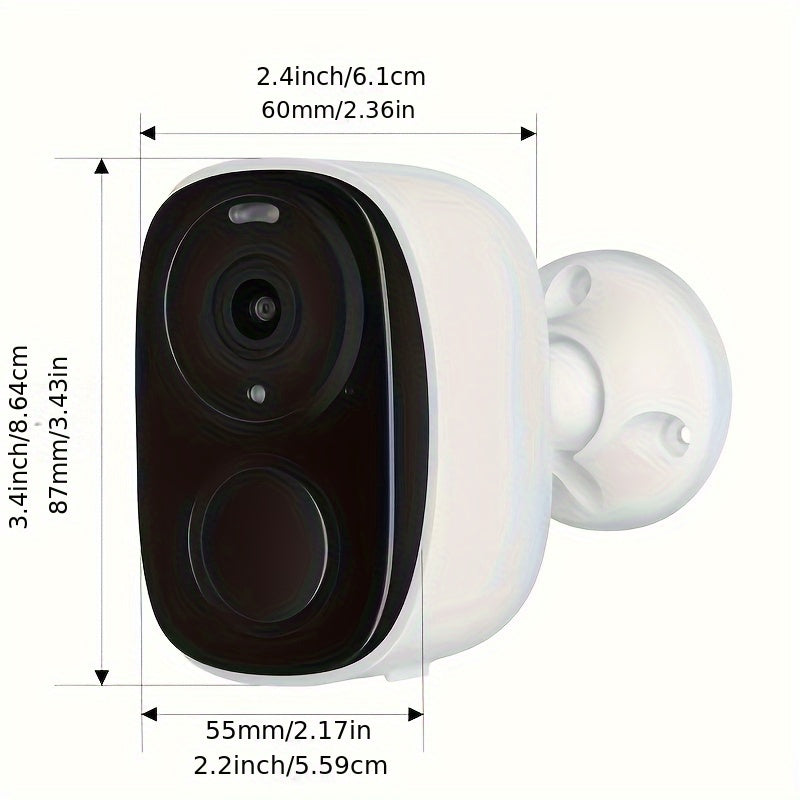 Outdoor Wireless Security Camera, 3MP 1296P Resolution, 5000mAh Battery Powered CCTV Camera for Home Security, Cloud/SD(up to 256G), 3 days of free cloud storage, AI Motion Detection, Spotlight, Color Night Vision, WiFi, Two-