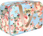 Full Size Toiletry Bag Hand-Held Large Cosmetic Bag Travel Makeup Bag Portable Large Wash Bag Waterproof Toiletry Kit Organizer for Women & Girl (Blue Rose)