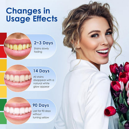 9D Teeth Whitening Strips, 28Pcs Premium Safe Non Sensitive Tooth Whitening Kits, 14 Set Peroxide Free Reduced Sensitivity Effective Mild Teeth Whitening Strips for Removing Coffee Smoking Tea Stains