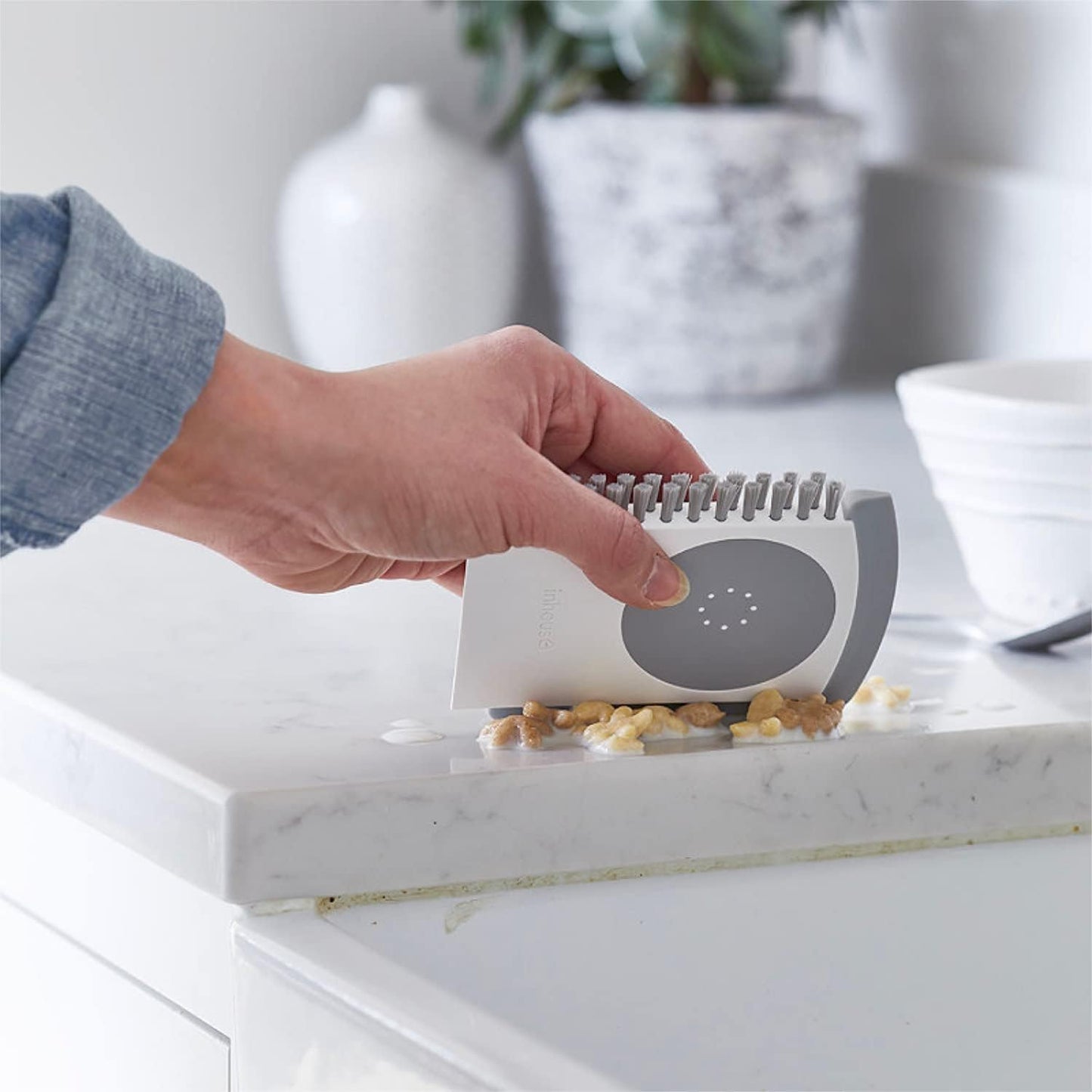 Kitchen Buddy, Kitchen Gadgets, Multipurpose 4-In-1 Cleaning Tool, Sink & Dish Squeegee, Kitchen Cleaning Brush, Kitchen Accessories, Crevice Cleaning Brush, Kitchen Tools and Gadgets - 1PC