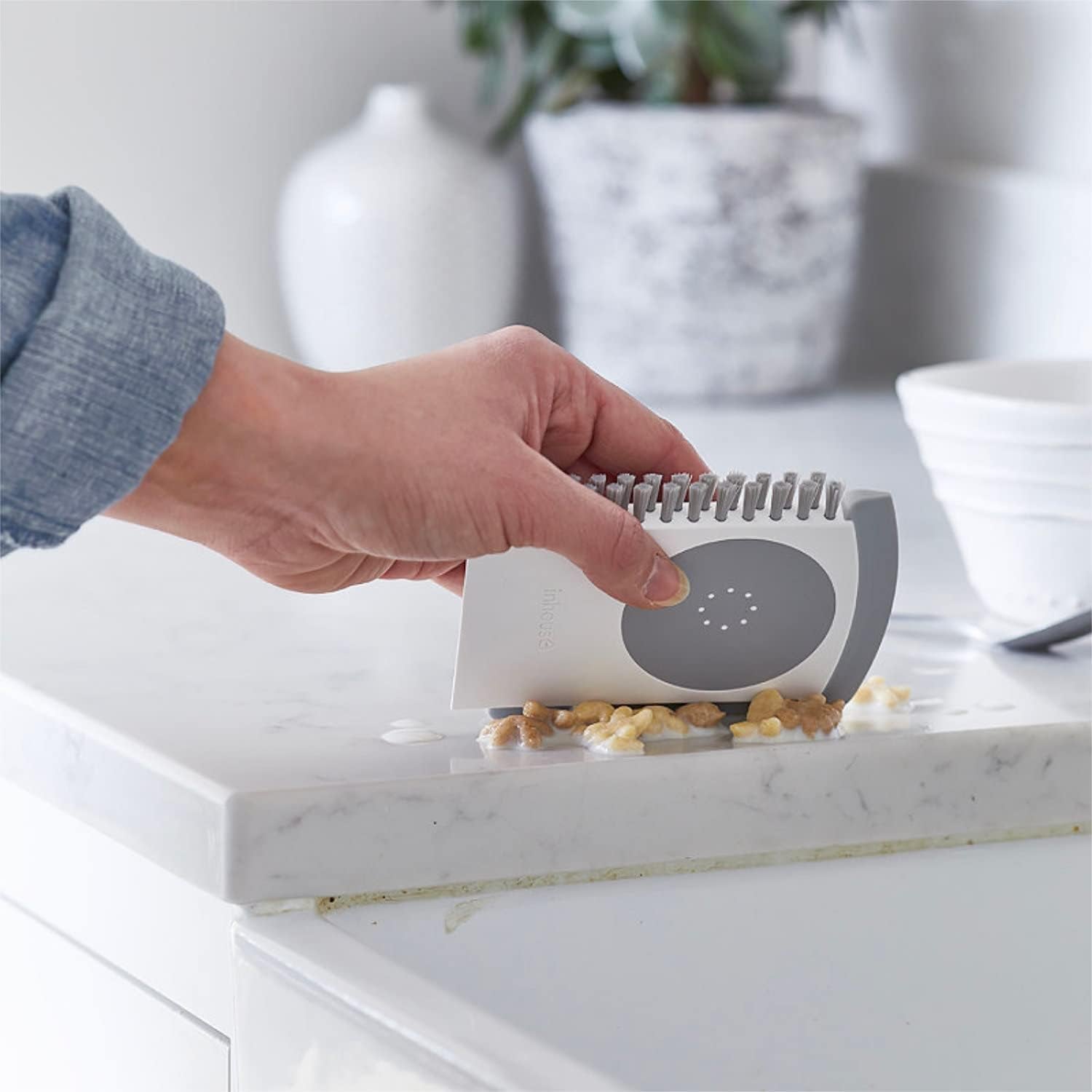 Kitchen Buddy, Kitchen Gadgets, Multipurpose 4-In-1 Cleaning Tool, Sink & Dish Squeegee, Kitchen Cleaning Brush, Kitchen Accessories, Crevice Cleaning Brush, Kitchen Tools and Gadgets - 1PC