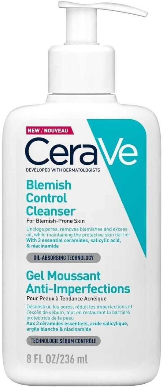 Cerave Blemish Control Face Cleanser with 2% Salicylic Acid & Niacinamide for Blemish-Prone Skin 236Ml