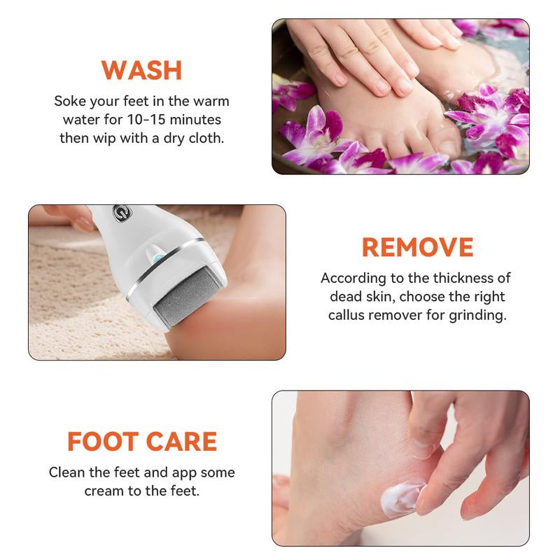 Electric Callus Remover & Foot File – Pain-Free, Waterproof Pedicure Tool for Cracked, Dry Skin. Get Salon-Smooth Feet at Home with Instant Spa Results Transform Your Feet!