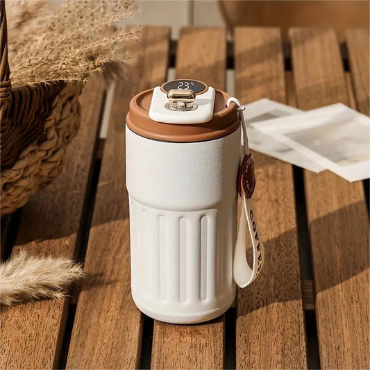 316 Stainless Steel Travel Mug with Temperature Indicator, Perfect for All Seasons, Ideal Gift for Camping, School, Traveling