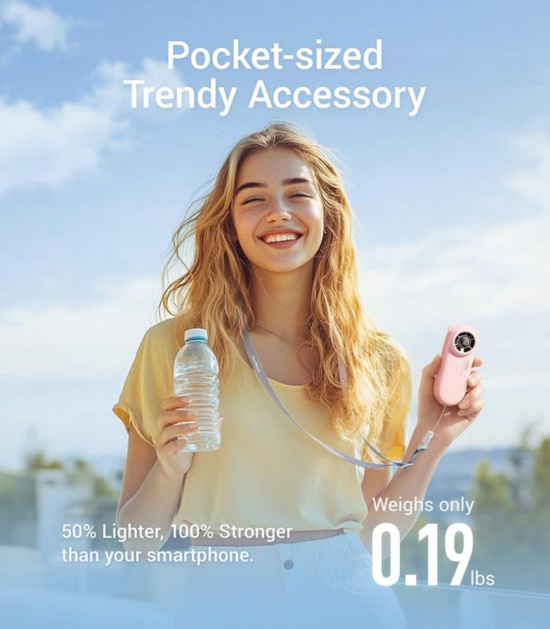 Turbobear Mini Handheld Fan- Turbo Power High Speed Air, Ultra-Light Portable Hand Fans, 5 Gear Cooling, Rechargeable Battery Powered, Pocket Cute Small Fan Travel Essentials Gifts Women