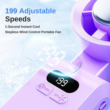 Coolhill 2025 Upgrade Portable Handheld Fan Cooling , Foldable Fan for Summer, 199 Adjustable Level Electric Fans