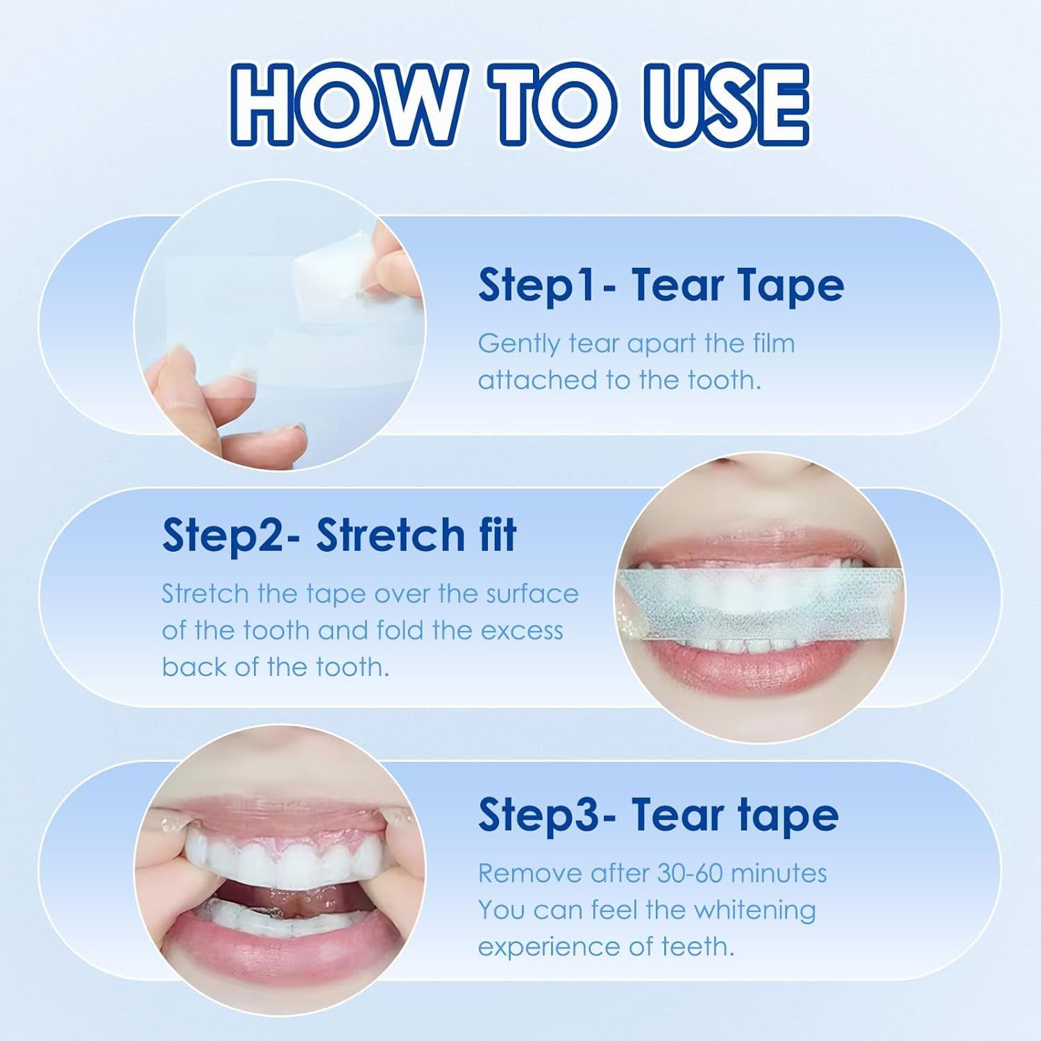 9D Teeth Whitening Strips, 28Pcs Premium Safe Non Sensitive Tooth Whitening Kits, 14 Set Peroxide Free Reduced Sensitivity Effective Mild Teeth Whitening Strips for Removing Coffee Smoking Tea Stains