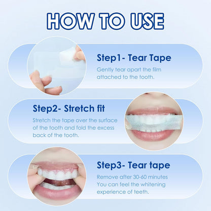 9D Teeth Whitening Strips, 28Pcs Premium Safe Non Sensitive Tooth Whitening Kits, 14 Set Peroxide Free Reduced Sensitivity Effective Mild Teeth Whitening Strips for Removing Coffee Smoking Tea Stains