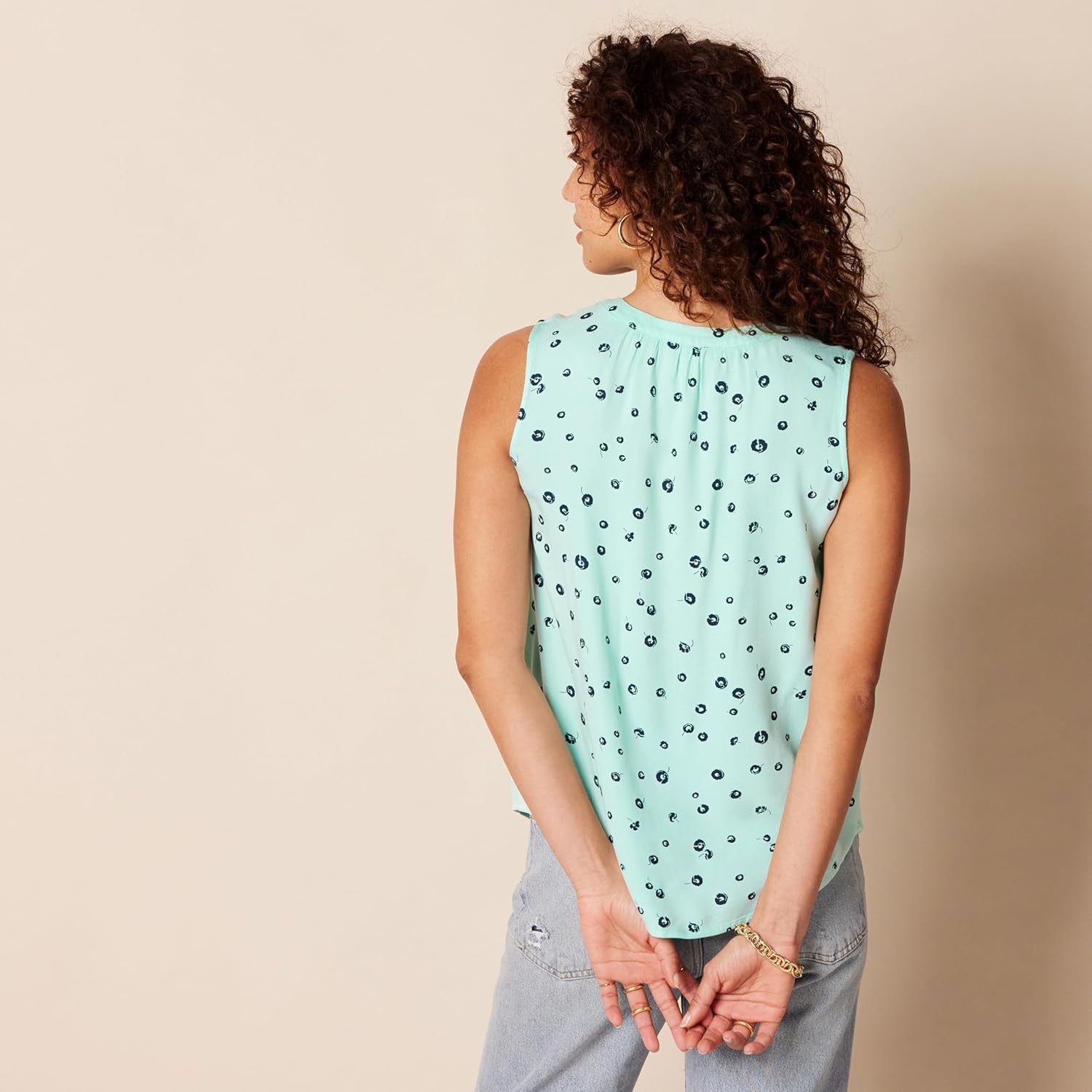 Women'S Sleeveless Woven Shirt