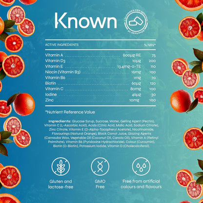 Tasty Daily Multivitamin Gummies - Supports Immune Health & Energy - Natural Blood Orange Flavour - 60 Vegan Gummies, 1 Month Supply