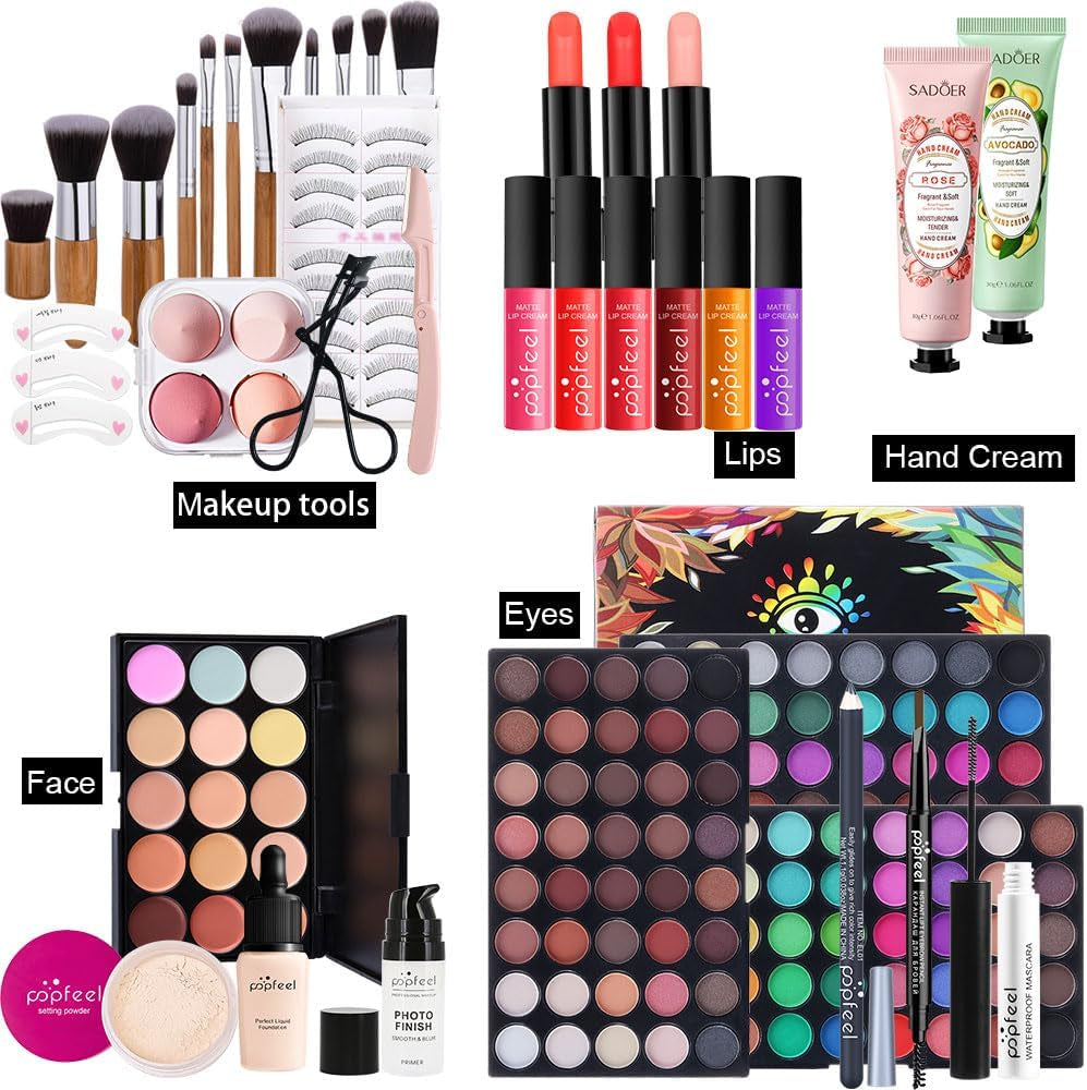 Makeup Kit for Women Full Kit, All in One Makeup Gift Set, Make up Set for Girls Teenagers Women Beginners, Cosmetic Make up Starter Kit Include Eyeshadow Palette Eyebrow Pencil Lipstick