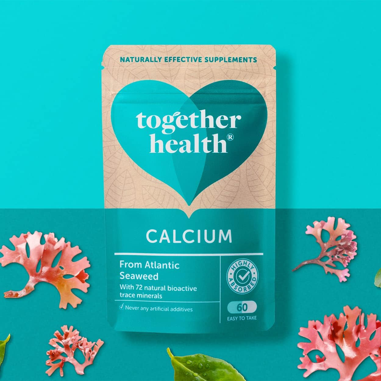 Calcium –  Health – Seaweed-Based Calcium – 72 Trace Minerals – Vegan Friendly – Made in the UK – 60 Vegecaps