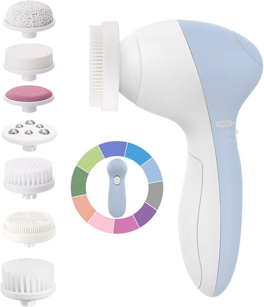 Facial Rotating Brush Face Cleansing: 7 in 1 Electric Exfoliator Rotating Cleanser Waterproof Gentle Exfoliating, Deep Face Scrubbing Skin Care Suitable for Most People Set