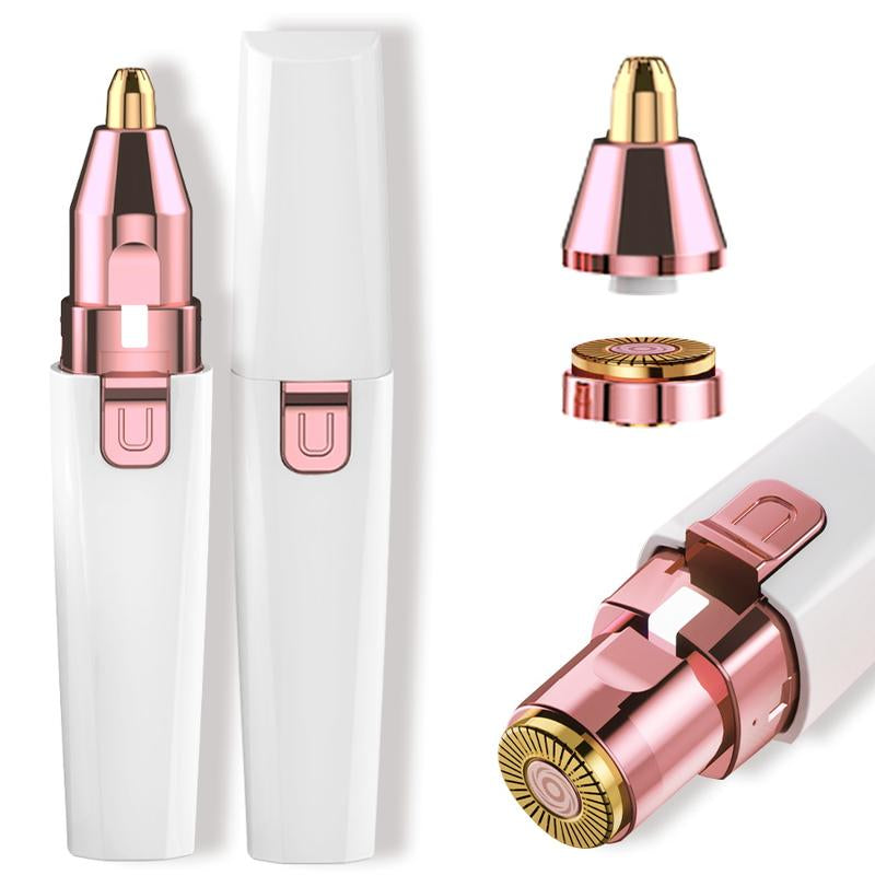 2-In-1 Facial Hair Remover & Eyebrow Trimmer with LED Light – Rechargeable, Flawless Brows & Smooth Skin On-The-Go! Portable & Gentle for Sensitive Skin! #Beauty Tool #Grooming Essentials