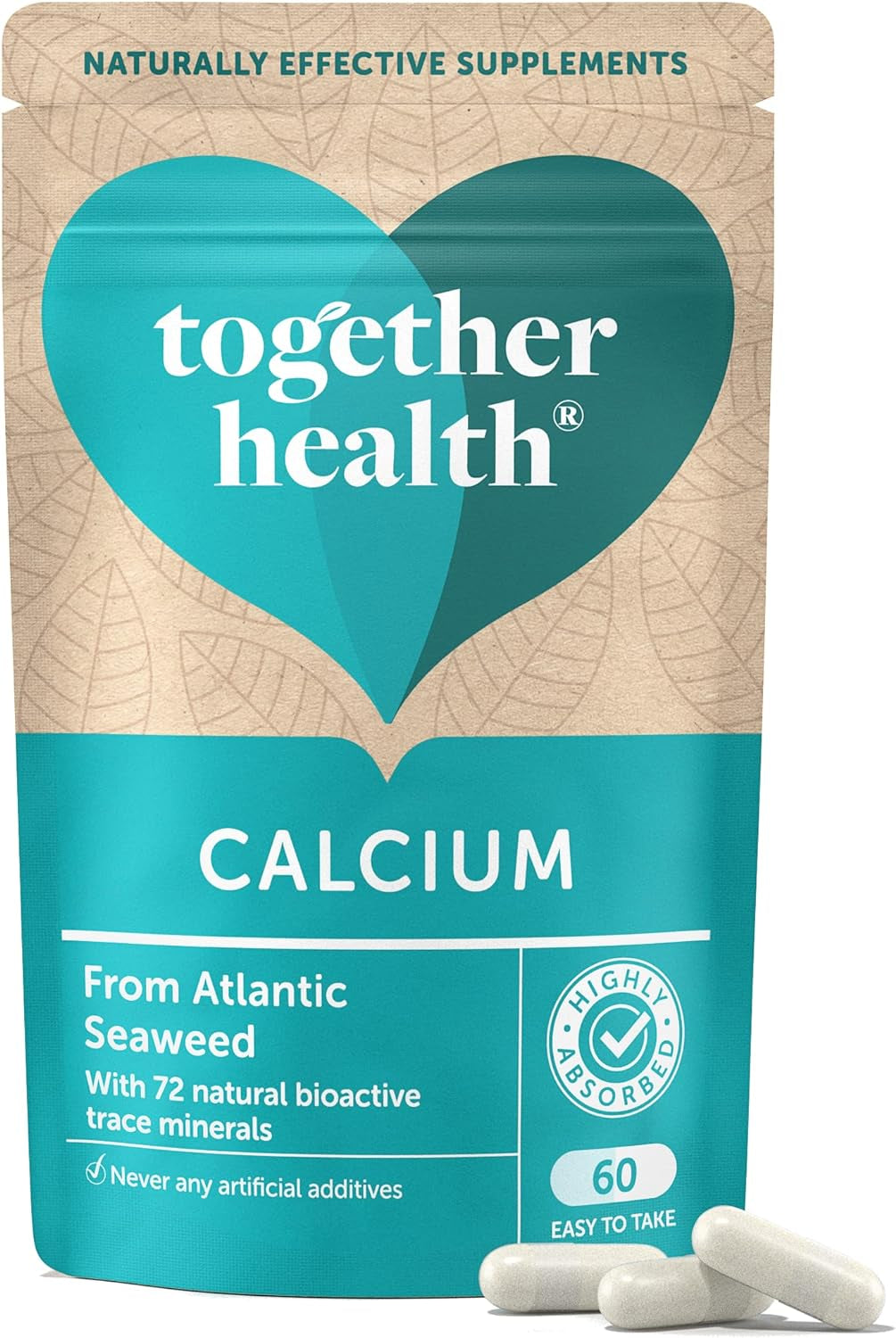 Calcium –  Health – Seaweed-Based Calcium – 72 Trace Minerals – Vegan Friendly – Made in the UK – 60 Vegecaps
