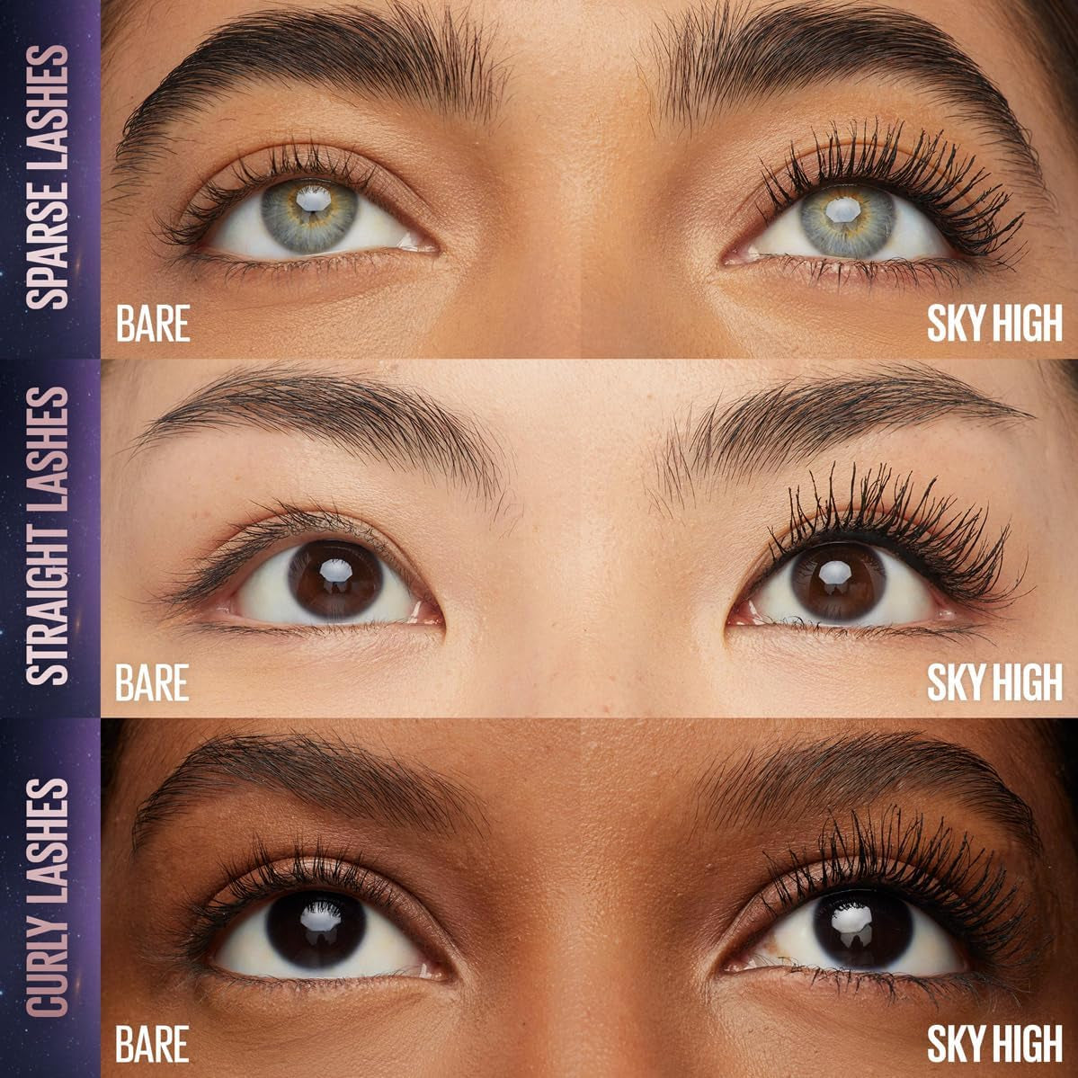 New York Lash Sensational Sky High Mascara, Volumising & Lengthening Mascara, Washable Flake-Free Formula Infused with Bamboo Extract & Fibres, 7 Ml, Shade: 01, Very Black