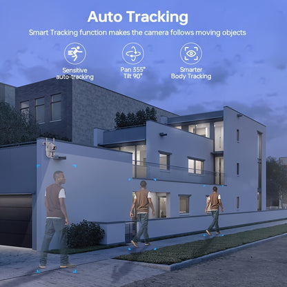 1/2/4pcs Dual Lens Wireless Security Camera - PTZ Outdoor Home Surveillance, 2.4G/5G WiFi, Color Night Vision, Auto Tracking, 360° View, Human Detection, 2-Way Talk,, Smart Phone App Control, Outdoor Security Camera | Dual L