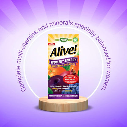Women'S Energy Multi-Vitamin and Minerals, Specially Balanced for Women, Unique Dried Blend of 26 Fruits & Vegetables, Suitable for Vegetarians - 30 Tablets
