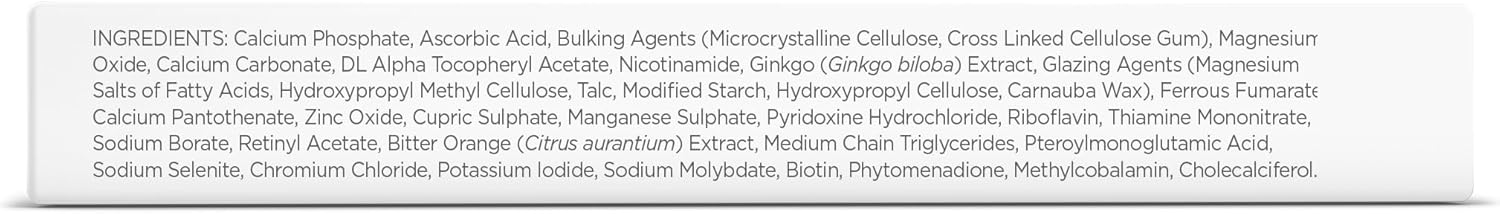 Multivitamin 50 plus | Advance Multivitamin for Over-50'S | Immune Health Support | 13 Vitamins & 12 Minerals | Ginkgo Biloba & Citrus Bioflavonoids | Vegetarian (180 Tablets)