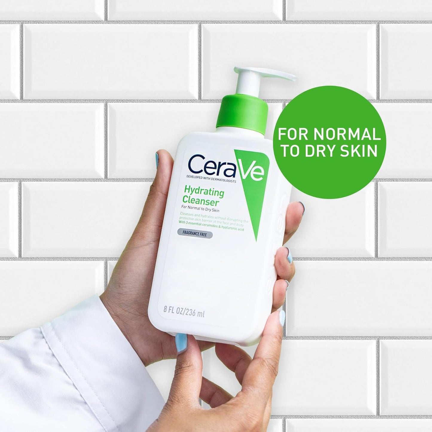 Hydrating Cleanser for Normal to Dry Skin with Hyaluronic Acid and 3 Essential Ceramides