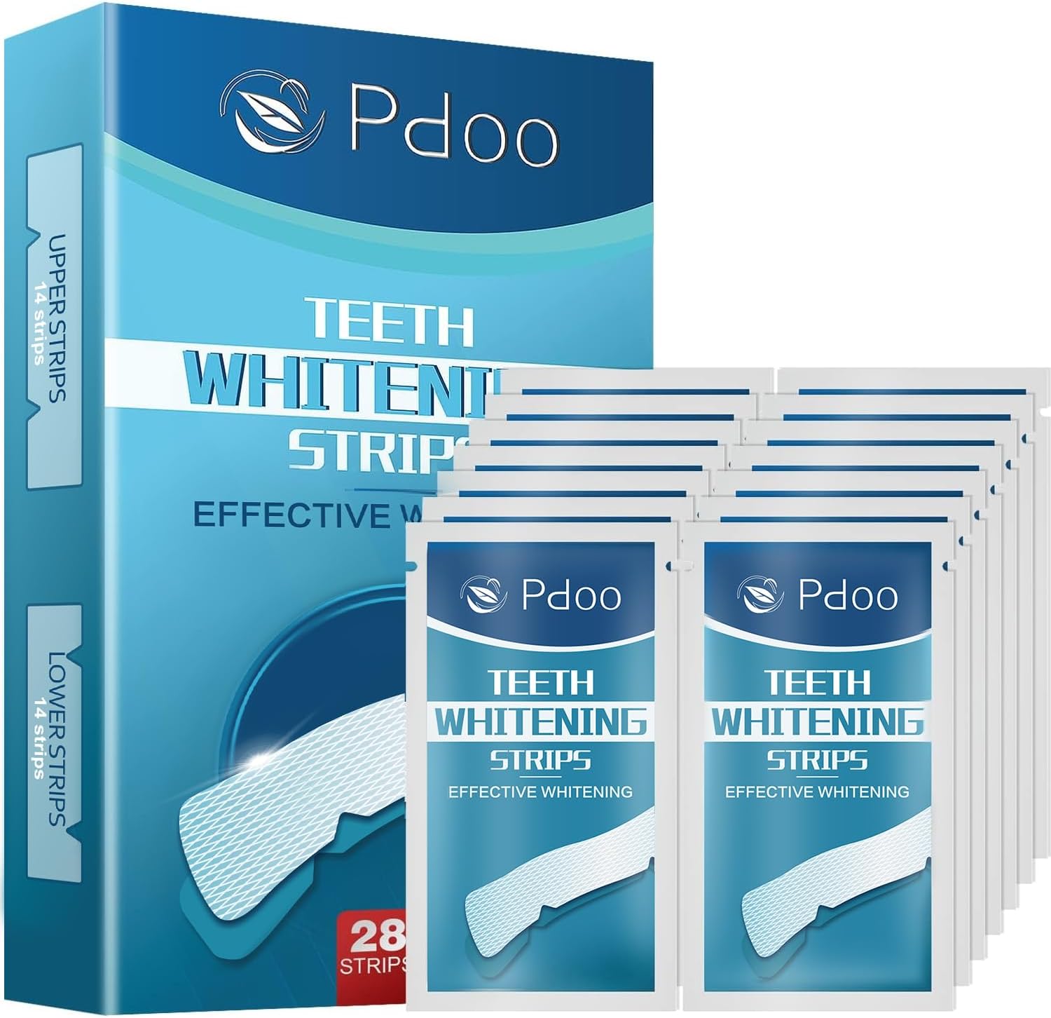Teeth Whitening Strip - Whitening Strips for Sensitive People, Fast Remove Smoking, Coffee, Wine Stains, Teeth Brightening Kit Pack of 28 Non-Slip Strips