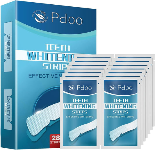 Teeth Whitening Strip - Whitening Strips for Sensitive People, Fast Remove Smoking, Coffee, Wine Stains, Teeth Brightening Kit Pack of 28 Non-Slip Strips