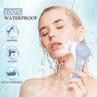 Facial Rotating Brush Face Cleansing: 7 in 1 Electric Exfoliator Rotating Cleanser Waterproof Gentle Exfoliating, Deep Face Scrubbing Skin Care Suitable for Most People Set
