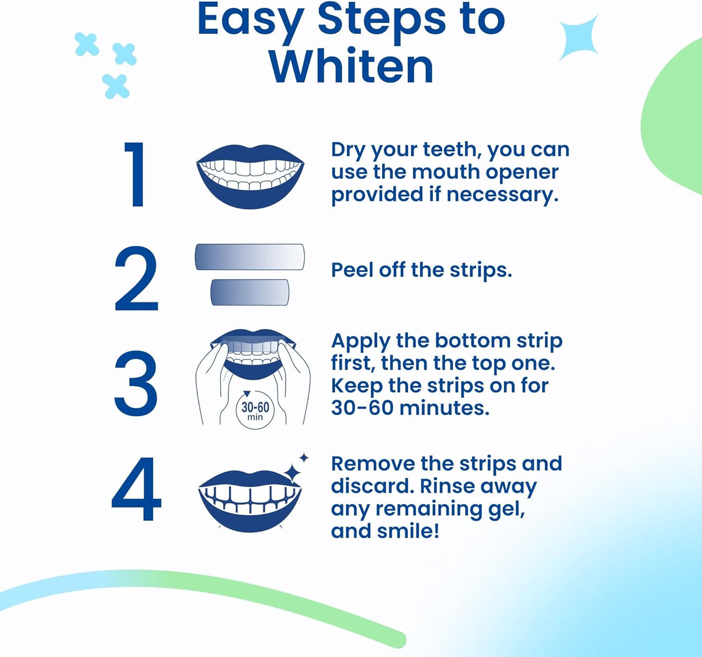 DRDENT Professional Teeth Whitening Strips 21 Treatments - Safe for Enamel - Non Sensitive Teeth Whitening - Whitening without Any Harm - Pack of 42 Strips + Mouth Opener Included