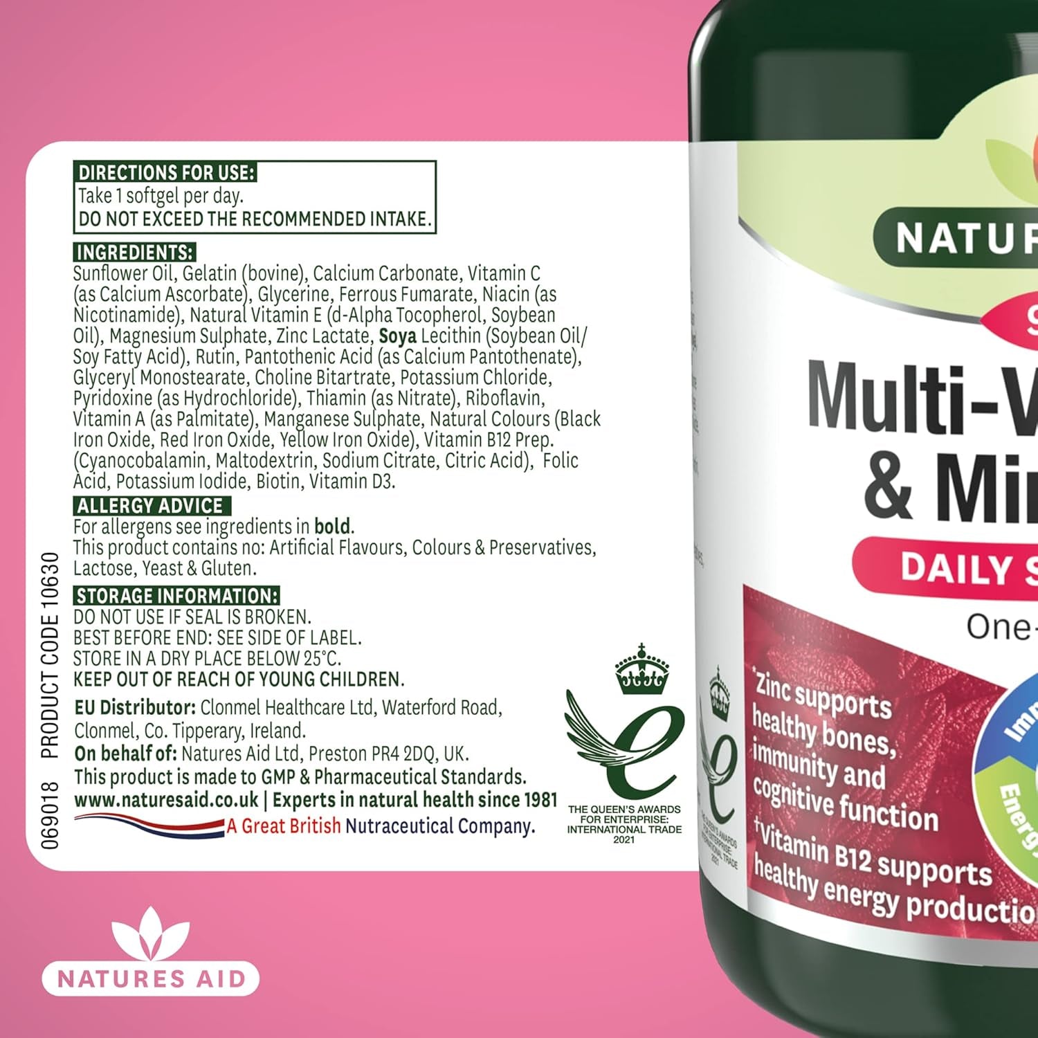 Multivitamins & Minerals with Iron – High Strength One-A-Day Multi-Vitamin Formula – Supports Energy, Immunity & Bone Health – Non-Gmo, Gluten-Free – 90 Easy-Swallow Softgel Capsules