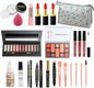 All in One Makeup Set, Cosmetic Make up Starter Kit with Storage Bag Portable Travel Make up Palette Eyeshadow Foundation Lip Gloss Makeup Gift Set for Teenage & Adults(Kit A001)