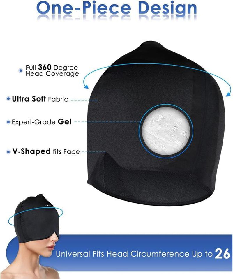 Migraine Headache Relief Cap, Gel Lce Head Wrap for Tension and Stress Relief.Suitable for Home Breaks, before Sleep, Office