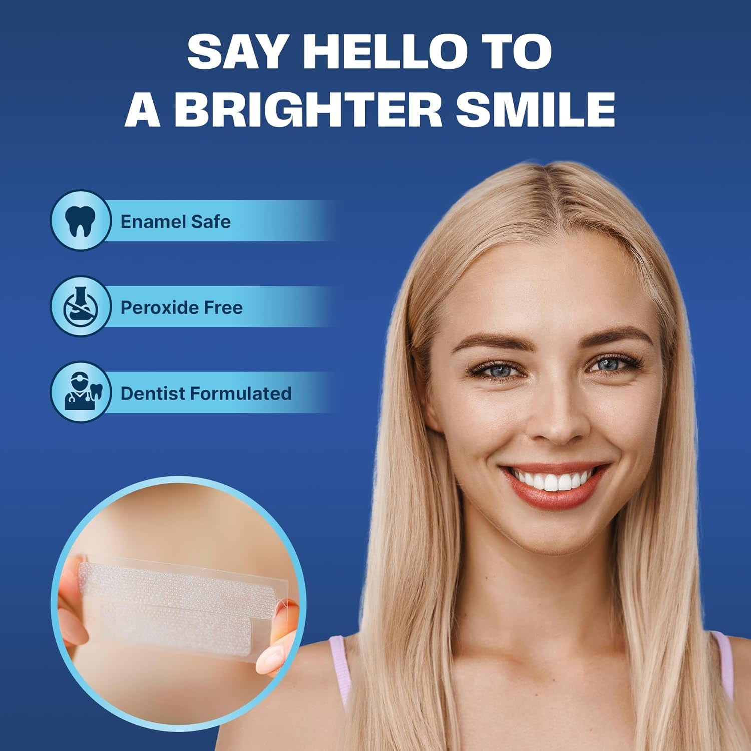 Premium Teeth Whitening Strips - Non-Sensitive Formula - Enamel Safe - 40 Peroxide-Free Whitening Strips - 20 Treatments - Dentist Formulated Teeth Whitening Kit, Mouth Opener Included
