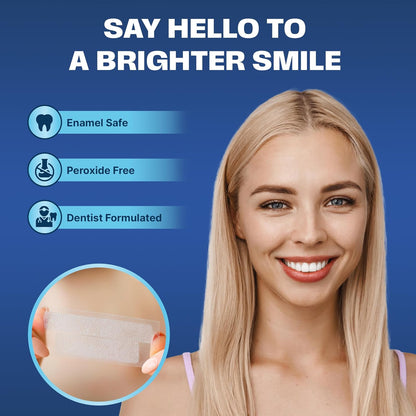 Premium Teeth Whitening Strips - Non-Sensitive Formula - Enamel Safe - 40 Peroxide-Free Whitening Strips - 20 Treatments - Dentist Formulated Teeth Whitening Kit, Mouth Opener Included