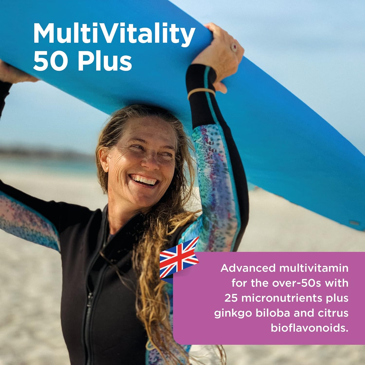 Multivitamin 50 plus | Advance Multivitamin for Over-50'S | Immune Health Support | 13 Vitamins & 12 Minerals | Ginkgo Biloba & Citrus Bioflavonoids | Vegetarian (180 Tablets)