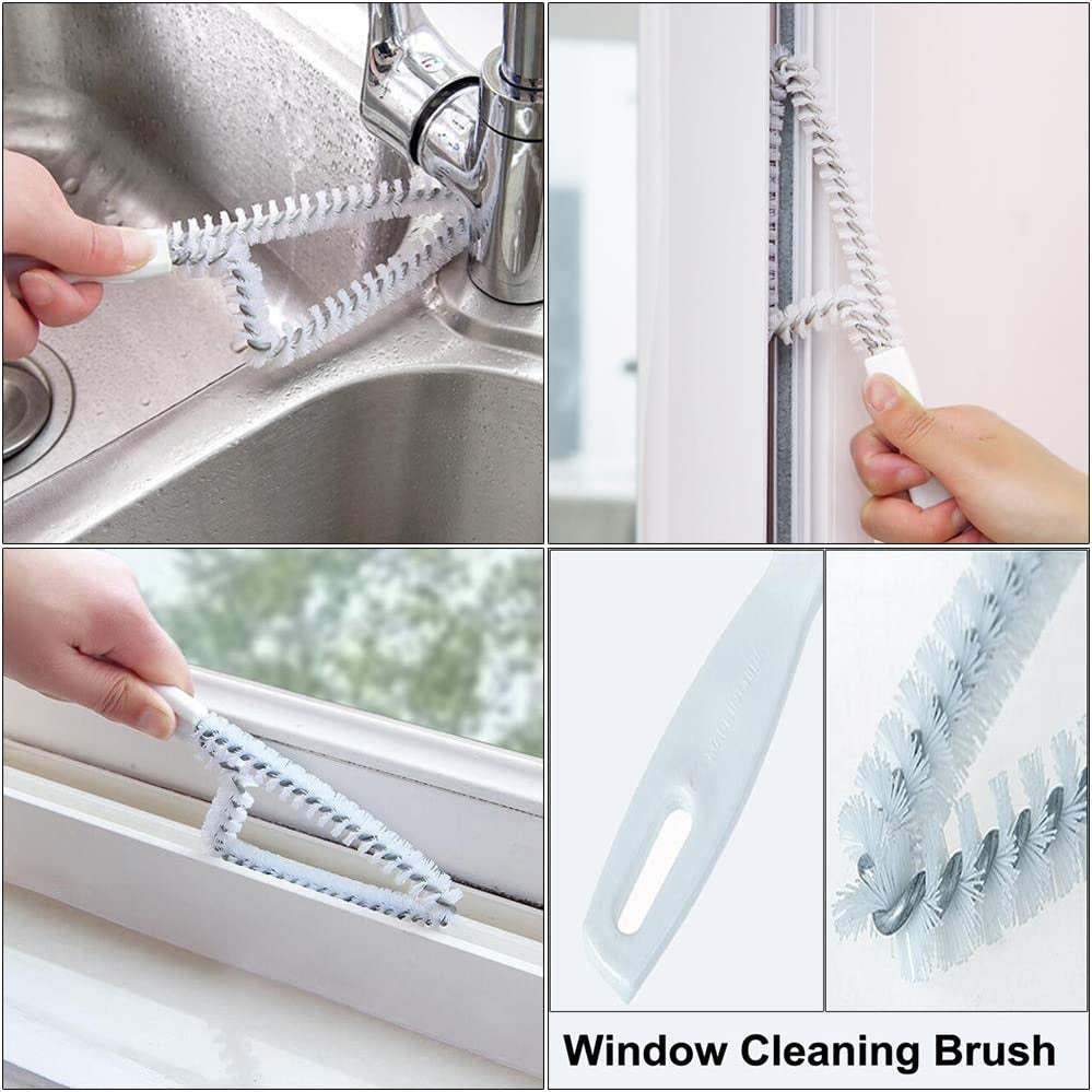 5Pcs Crevice Cleaning Brush Set for Grout, Small Spaces, Windows & Bottles - Tile, Gap & Corner Cleaning Brushes for Bathroom, Kitchen & Home