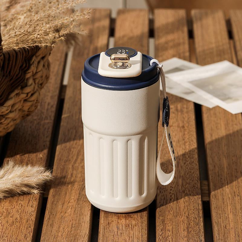 316 Stainless Steel Travel Mug with Temperature Indicator, Perfect for All Seasons, Ideal Gift for Camping, School, Traveling