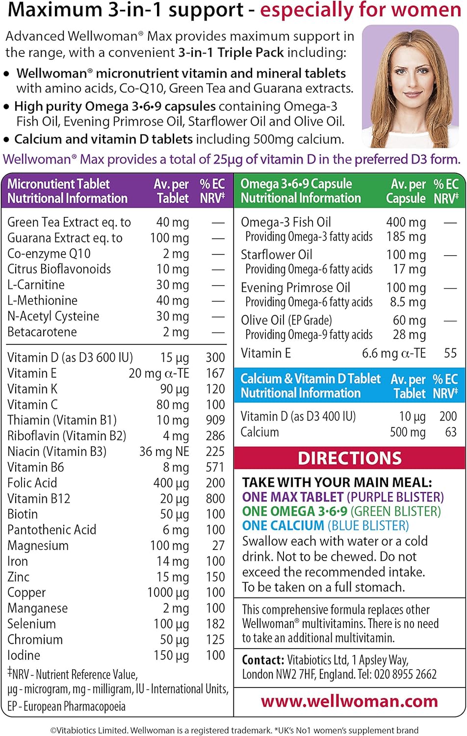 Max, Beauty Supplements, Maximum Support Formula for Women Wanting to Boost Energy, Immune System and Bone Health, 84-Multivitamin Tablets by